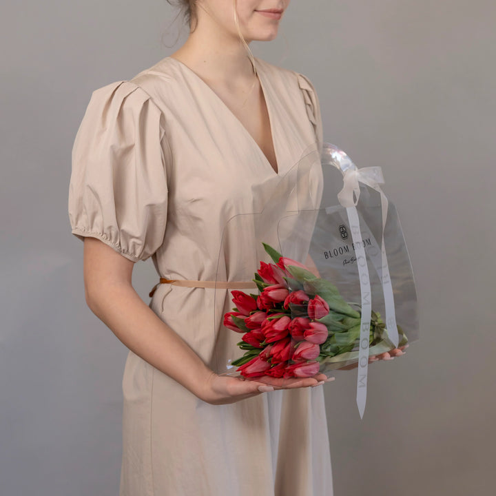 Bouquet of 20 red tulips