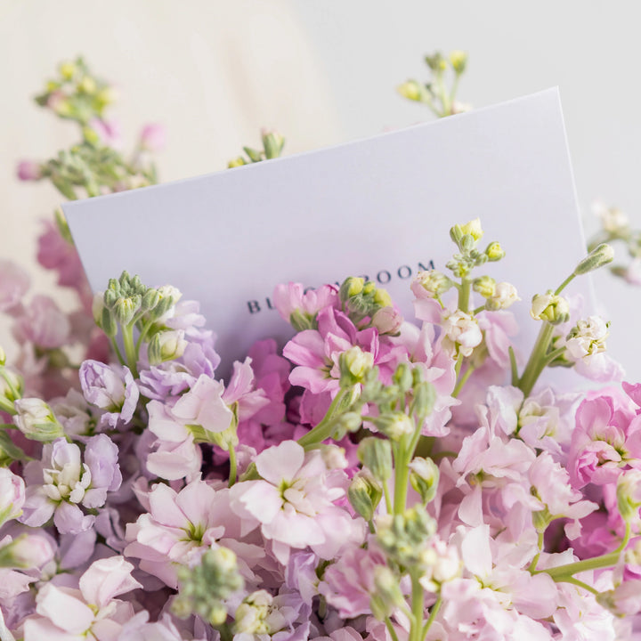 Bouquet with 40 stock light pink and lilac