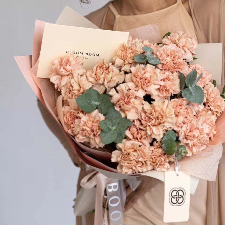 Bouquet "Apple Tea" with 20/50/75 carnations