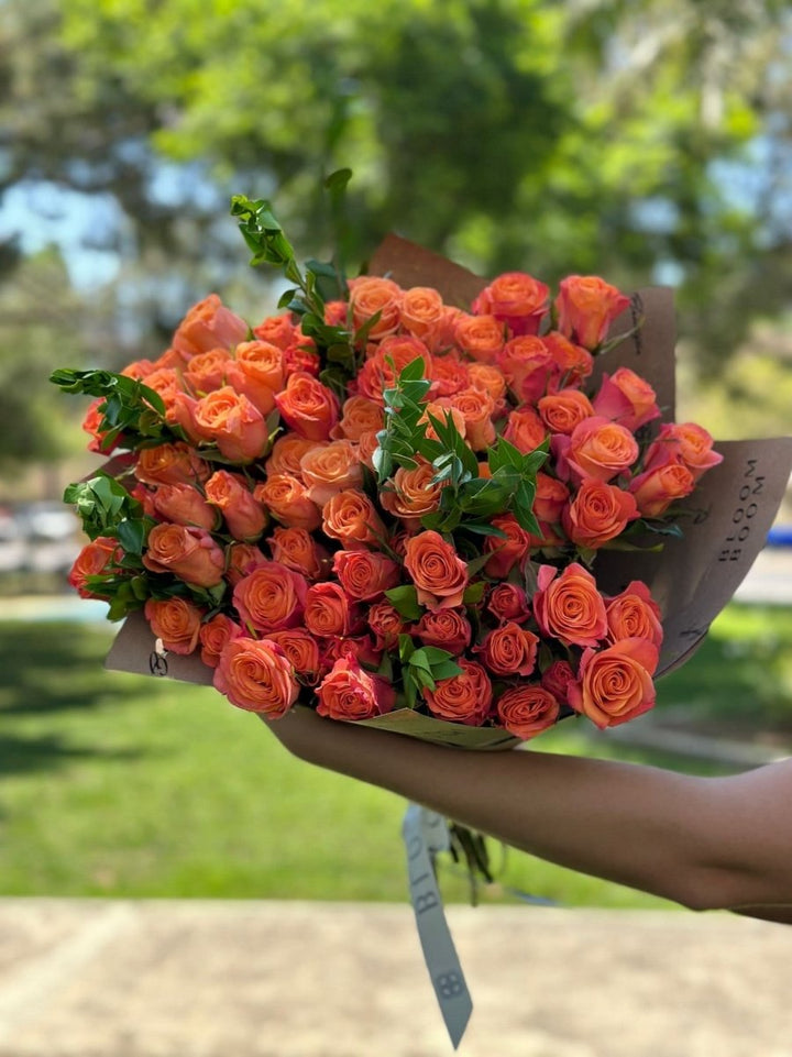 Bouquet of coral roses