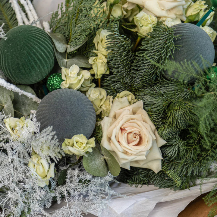 Bouquet "Snowy Christmas Night" with roses