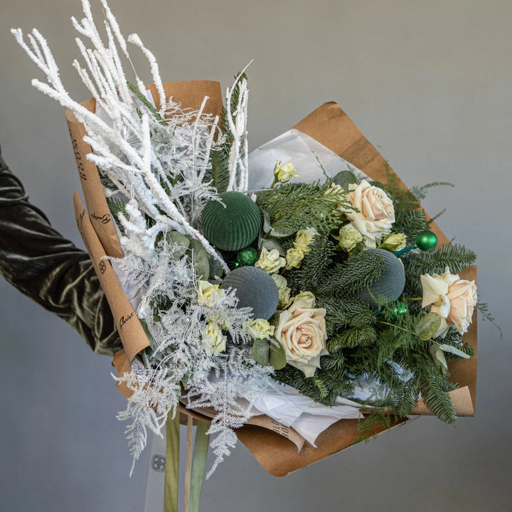 Bouquet "Snowy Christmas Night" with roses