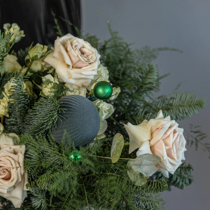 Bouquet "Snowy Christmas Night" with roses