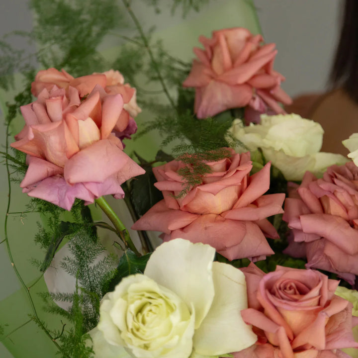 Bouquet "Green Tea Chocolate" with orchid and rose