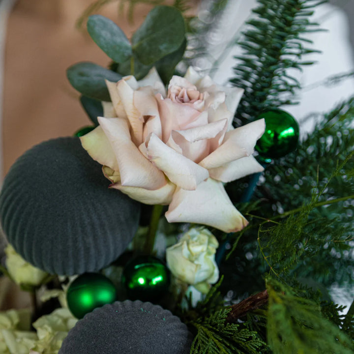 Flower box "Snowy Christmas Night Wooden"
