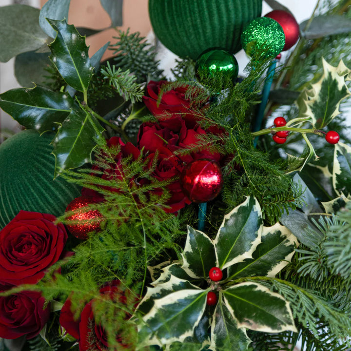 Flower box "Traditional floral Christmas Wooden"