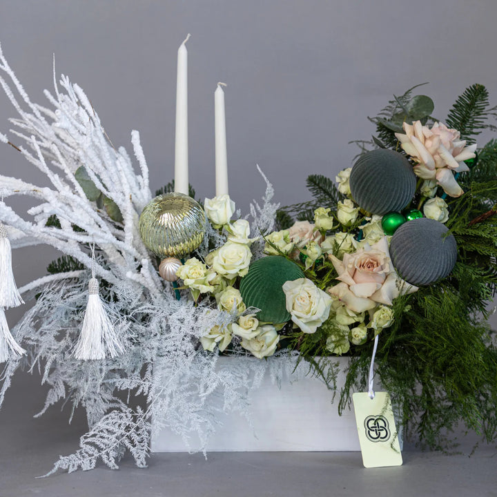 Flower box "Snowy Christmas Night Wooden"