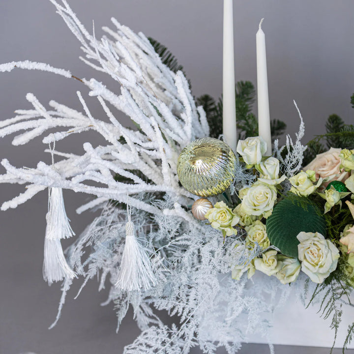 Flower box "Snowy Christmas Night Wooden"