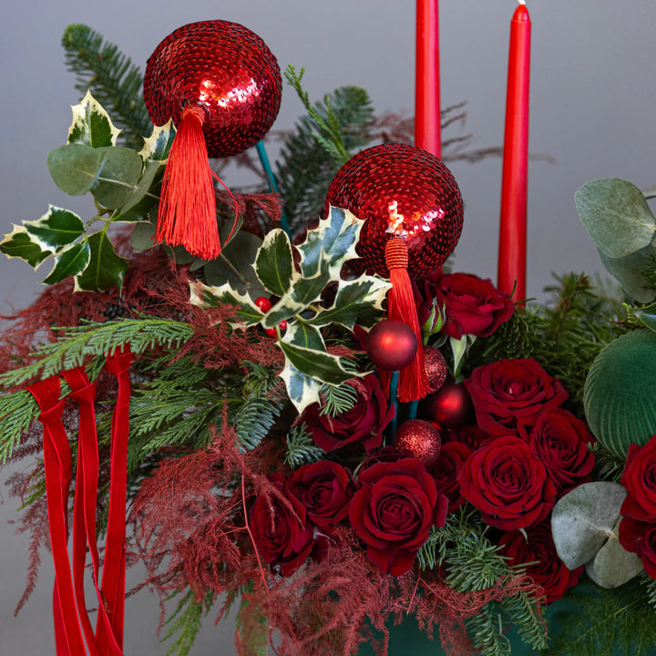 Flower box "Traditional floral Christmas Wooden"