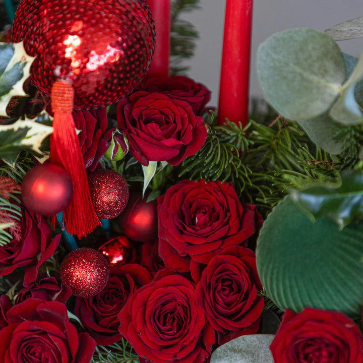 Flower box "Traditional floral Christmas Wooden"