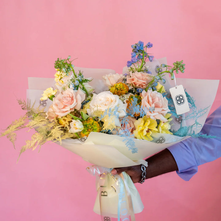 Small bouquet "Lovely" with roses and tulips