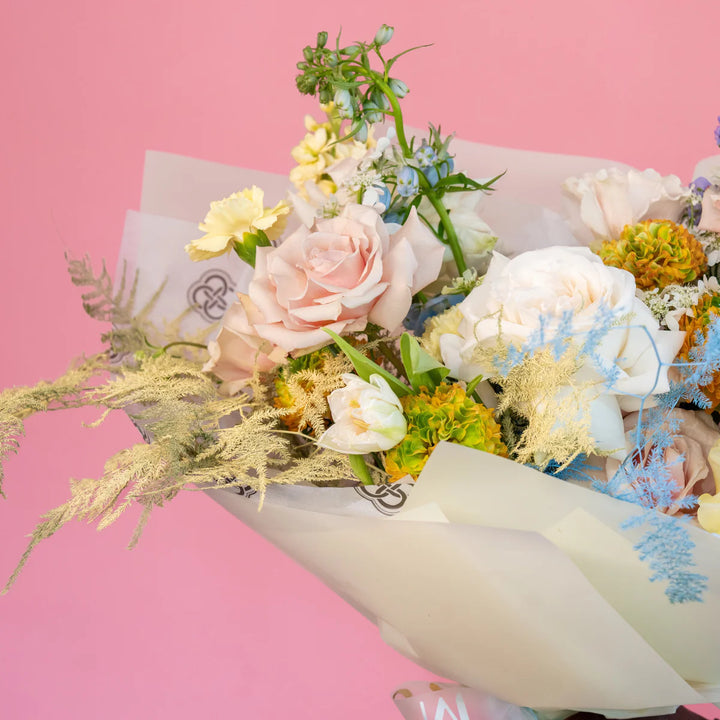 Small bouquet "Lovely" with roses and tulips