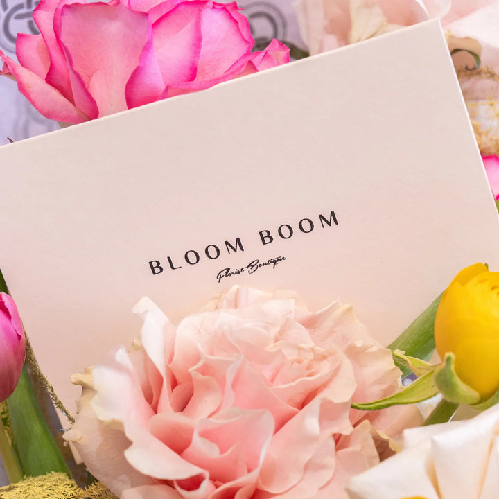Simple bouquet "Spring Garden" with roses and tulips